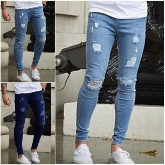 mens slim fit distressed jeans