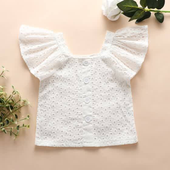 girls white lace shirt