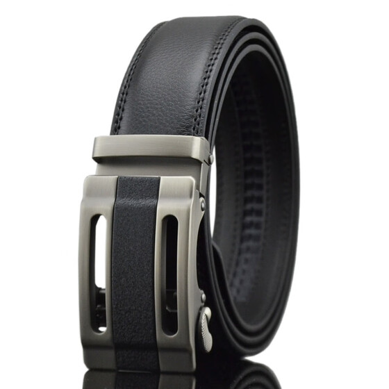 Men/'s Genuine Leather Fashion Belt with Autolock Buckle No Holes
