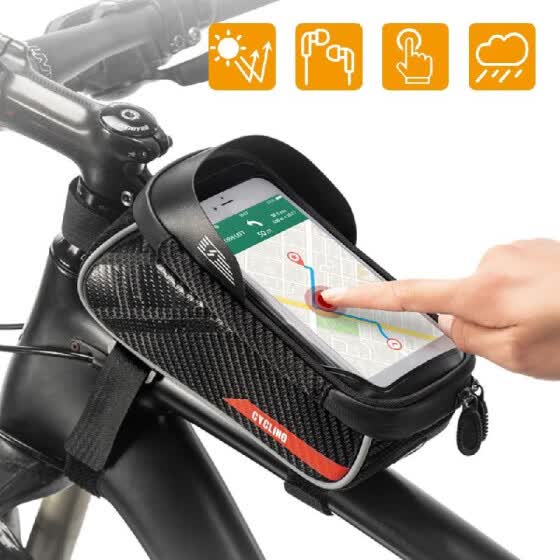 top tube bag with phone holder