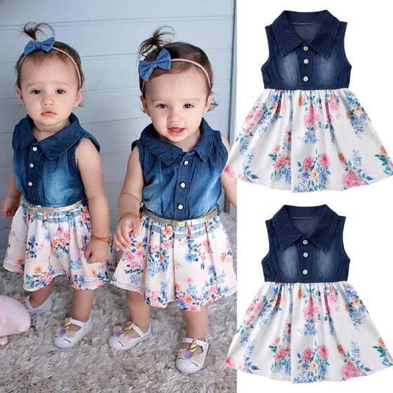 denim flower girl dress