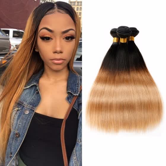 Shop Nami Hair Ombre Color T1b 27 Brazilian Straight Hair Bundles