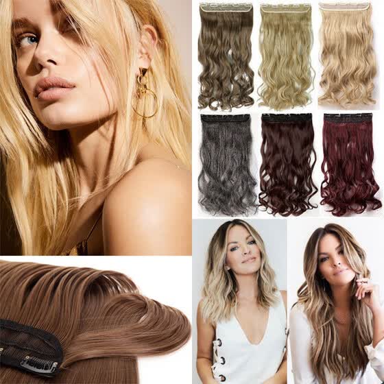 Shop Synthetic Fiber Clips In On Hair Extension 3 4 Full Head One