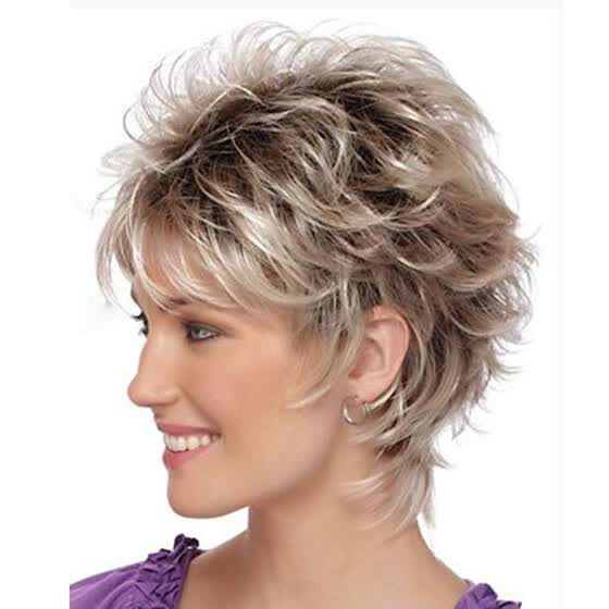 Shop Qianbaihui Short Curly Wigs For White Women Blonde Bob Hair