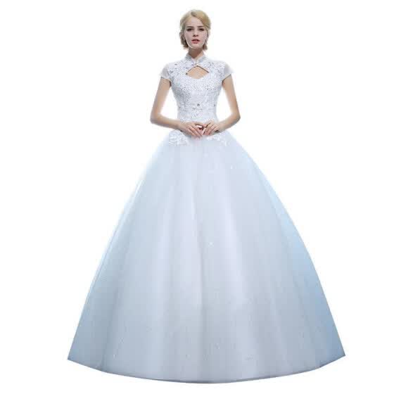 Shop Vintage Wedding Dresses High Neck Princess Wedding Bridal