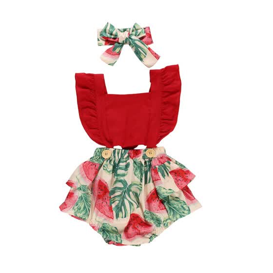 watermelon romper baby girl