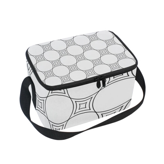 black and white lunch box