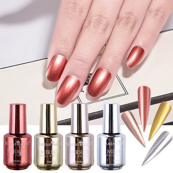 Follure 4 Pcs Plating Metallic Nail Polish Set Magic Semi Mirror Effect Lacquer From Best False Nails On Jd Com Global Site Joy - Best Mirror Effect Nail Polish