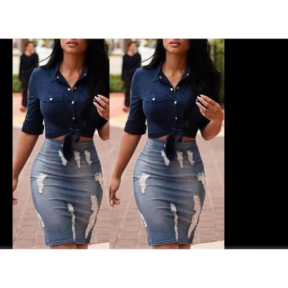 cheap jean skirts knee length