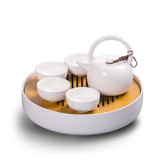 Shop Newchinaroad White Elegant And Grace Porcelain Chinese Tea Set With Ceramic Loop Handle Teapot And Serving Tray And Cup Online From Best Coffee Tea Espresso On Jd Com Global Site Joybuy Com