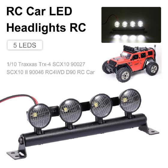 Shop For 1 10 Rc Car Led Light Kit Rc Decoration 5leds Headlight White Lights For 1 10 Traxxas Trx 4 Scx10 90027 Scx10 Ii 90046 Rc4wd D Online From Best Other Rc Toys On