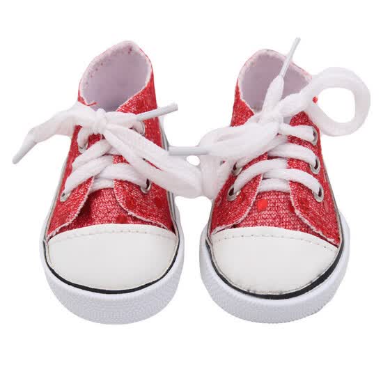 red glitter canvas shoes