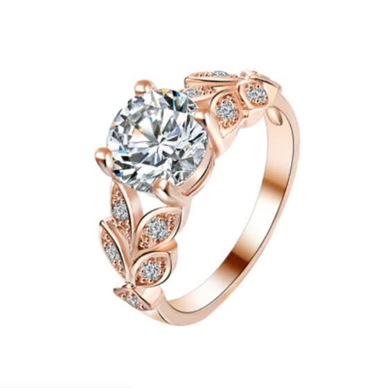 Shop Wedding Crystal Silver Color Rings Leaf Engagement Ring Gold Color Copper Ring Fashion New Brand Bijoux Women Jewelry Online From Best Statement Rings On Jd Com Global Site Joybuy Com