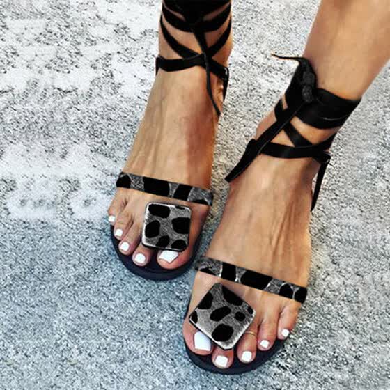 leopard open toe shoes