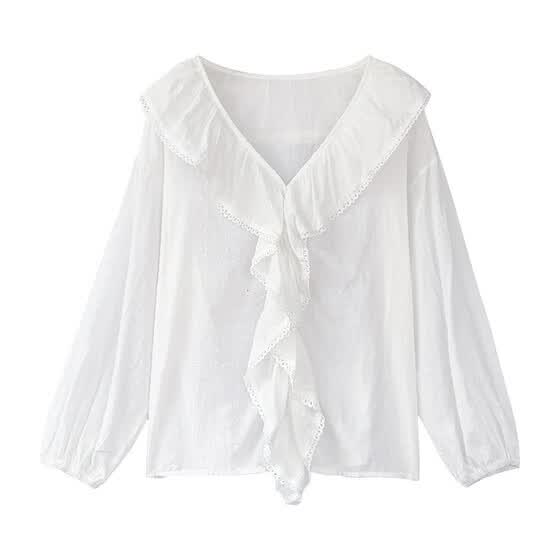 plus size white blouse with ruffles