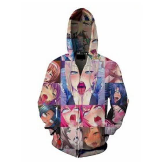 shop herqw61 unisex ahegao anime girls 3d hoodie sweatpants