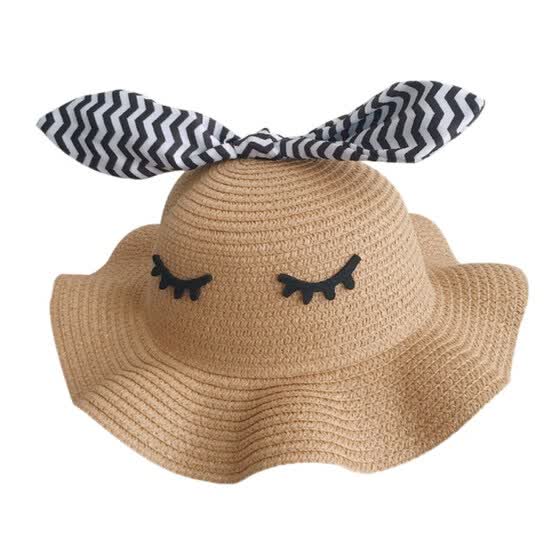 2-8 Year Girls Bowknot Hat Bowler Summer Beach Sun Protect Caps Accessories