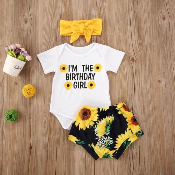 sunflower baby romper