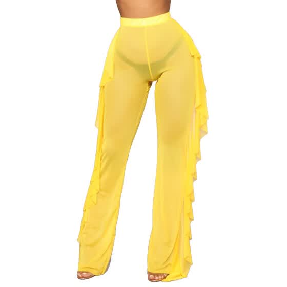 sheer cover up pants plus size