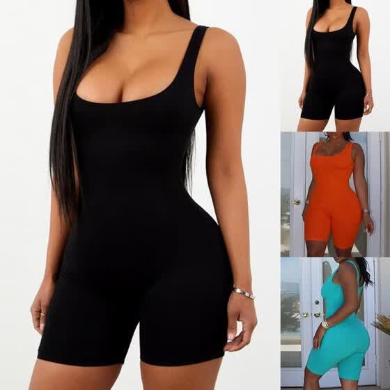 women's sleeveless romper shorts