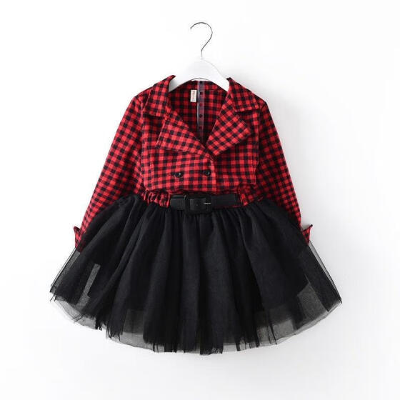 black and red plaid baby dress