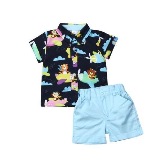 2PCS Toddler Kids Boys Summer clothes Short Sleeve T-Shirt Shorts Outfits Set
