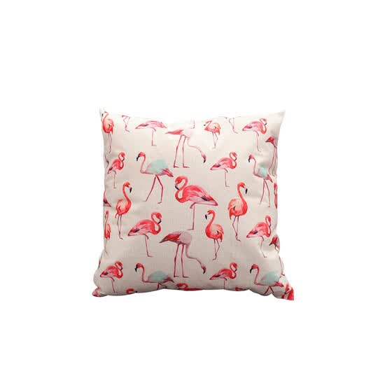 Shop Linen Flamingo Cushion Cover For Couch Car Waist Pillow