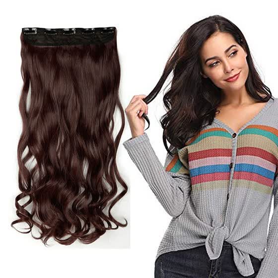Shop Synthetic Fiber Clips In On Hair Extension 3 4 Full Head One