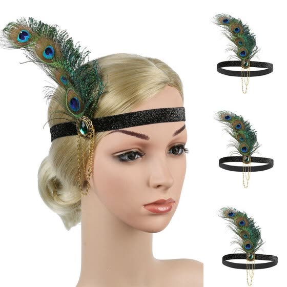 flower feather hair clip