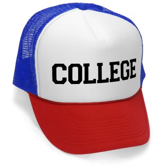 retro college hats