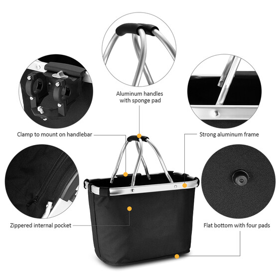 Bicycle Basket Folding Pet Cat Dog Carrier Front Bike Handlebar Basket Bag New