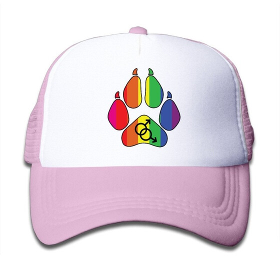 Kids Boys Girls Love is Love LGBT Rainbow Heart Youth Mesh Baseball Cap Summer Adjustable Trucker Hat