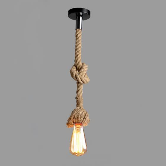 Shop Lixada 50cm Ac220v E27 Single Head Vintage Hemp Rope Hanging