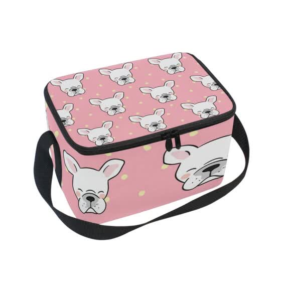 french bulldog insulated lunch bag