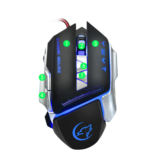 SLM-max USB Wired Gaming Mouse Esports Ergonomic Design 1600DPI Adjustable RGB Backlight Function 3 Buttons,White