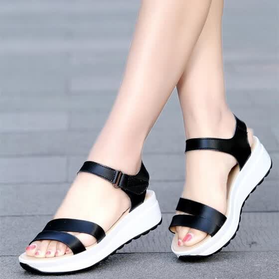 Shop Fashion Summer Sandals Women Nurse Shoes Leather Flat