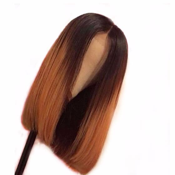 Shop Blonde Ombre Bob Blunt Cut Lace Front Wig With Dark