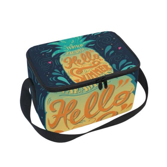 pineapple insulated lunch bag