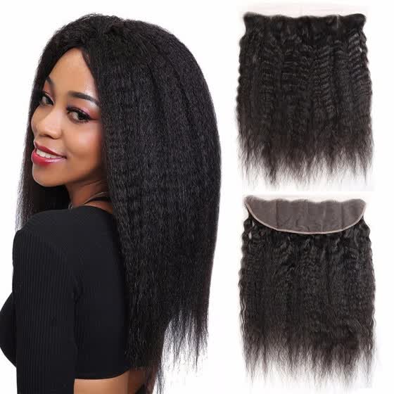 Shop Nami Hair Brazilian Kinky Straight Remy Hair 13x4 Lace