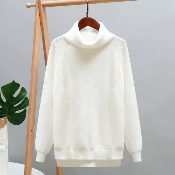 Shop High Neck Sweater Female Short Loose Sweater Thick Sweater Women S Clothing Spring Winter Online From Best Pullovers On Jd Com Global Site Joybuy Com
