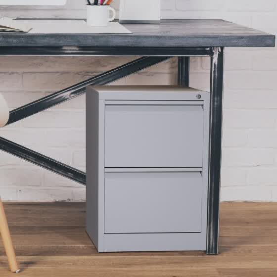 Shop 28 Metal 2 Drawer Locking Under Desk Filing Cabinet Grey