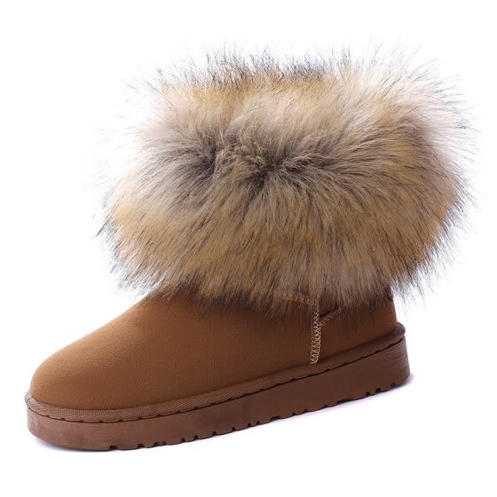 Shop 2018 autumn and winter snow boots women fashion fox fur warm ...
