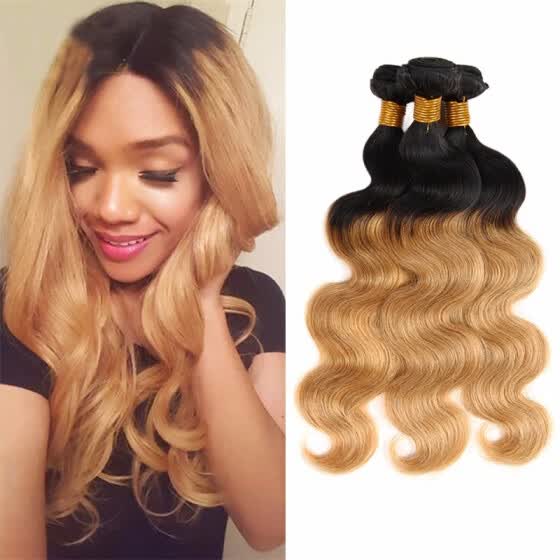 Shop Nami Hair Ombre Color T1B/27 Brazilian Human Hair Bundles Body ...