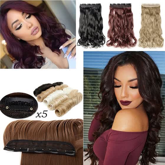 Shop Synthetic Fiber Clips In On Hair Extension 3 4 Full Head One