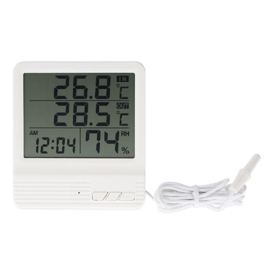 LCD Digital Indoor/Outdoor Thermometer Hygrometer Alarm Clock Temperature Humidity Measurement �C/�F Max Min Value Display
