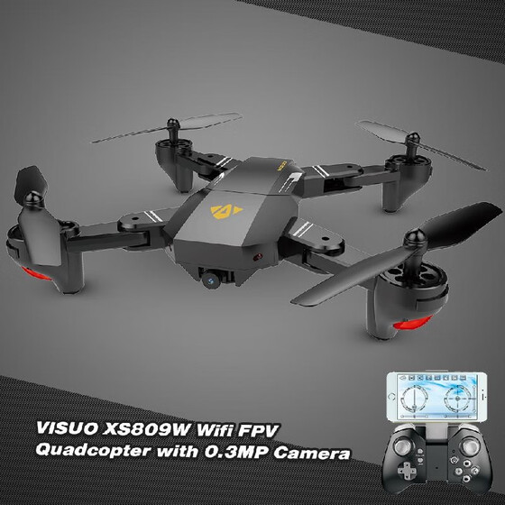  VISUO XS809W Wifi FPV 0.3MP Camera Foldable 2.4G 6-Axis Gyro Selfie Drone RC Quadcopter G-Sensor RTF