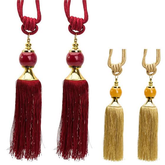 Shop Upperx 1 Pair Window Curtain Tieback Red Beaded Ribbon Tassel