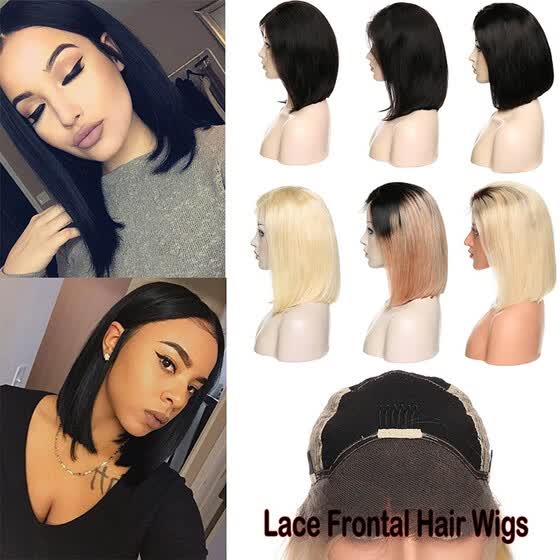 Shop Blonde Bob Wig Human Hair Brazilian Virgin Hair Glueless