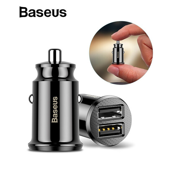  Baseus Mini Dual USB Car Charger, 3.1A Fast Charge Car-Charger.