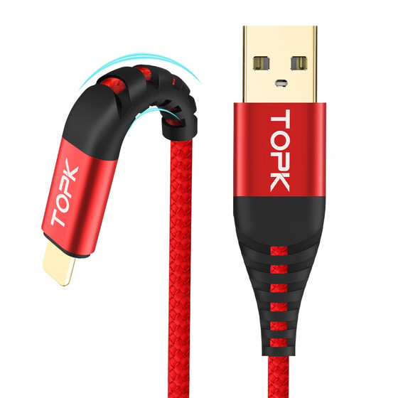  TOPK 1M Высокопрочный нейлоновый плетеный USB-кабель для iPhone